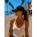 Straw Baseball Cap - Black - HT-ST98202BK